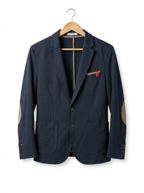 Zara Man Blazer Raw Edge Sport Coat Navy Blue Pilot Blazer size 36